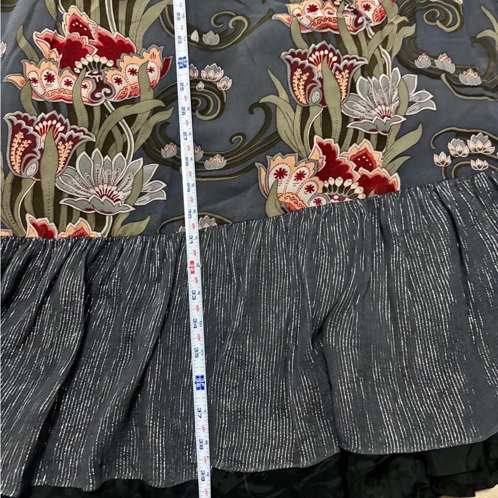 Nanette Lepore Strapless Embroidered Red and Gray Floral Dress - Picture 8 of 10